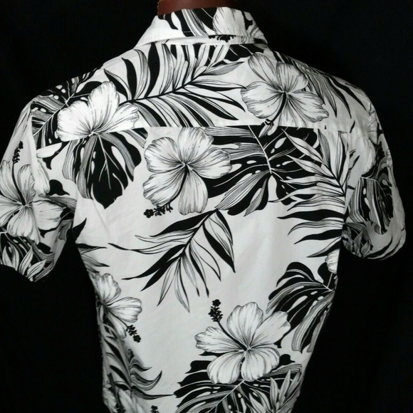 Pacific Legend Aloha Hawaiian Men's Black White L - Picture 2 of 7